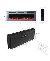 Mondawe -Inch Stainless Steel Electric Fireplace