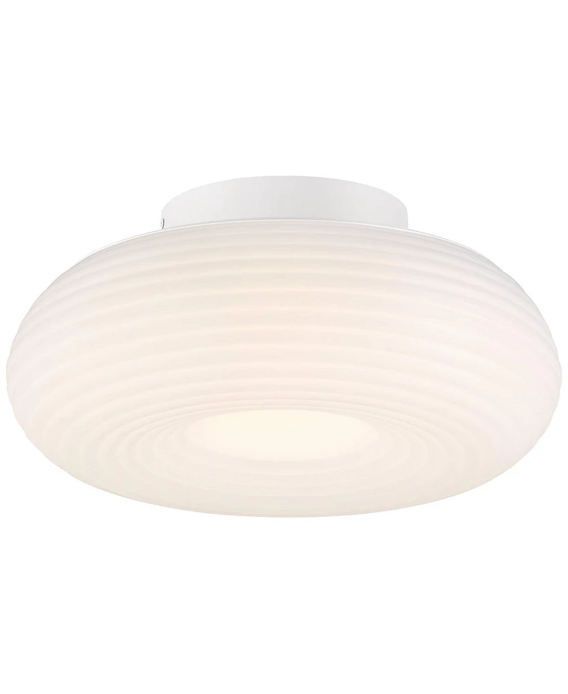 Possini Euro Design Possini Euro Sandringham 13 3/4" Sanded White Modern Led Ceiling Light