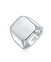 Bling Jewelry Classic Rectangle Monogram Signet Ring Sterling Silver