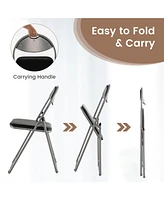 4 Pcs U Shape Folding Chairs Furniture Home Outdoor Picnic Portable