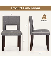 Wooden Dining Chair Set of 2 with Acacia Wood Frame Padded Seat & Back Home