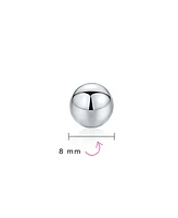 Bling Jewelry Basic Simple Round Bead Ball Stud Earrings For Women Polished .925 Sterling Silver