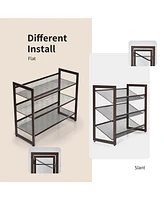 Costway -Tier Shoe Rack Adjustable to Flat Slant Shoe Organizer Holder Stand