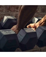 Signature Fitness Hex Dumbbells Strength Training Workout Equipment Set, 15 lbs