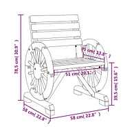 vidaXL Patio Chair 22.8"x22.8"x30.9" Solid Wood Fir