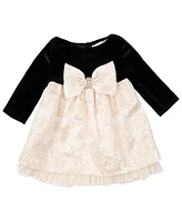 Rare Editions Baby Girl Velvet Brocade Social Dress