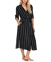 La Blanca Women's City Lights Button-Up Shirt Dress Cover-Up