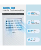 Costway 8000 Btu Portable Air Conditioner 3 -in-1 Air Cooler Dehumidifier Fan 24H Timer 5000 Btu(8000BTU Ashrae)