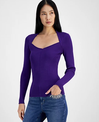 I.n.c. International Concepts Women's Ribbed Long-Sleeve Sweater, Created for Macy's