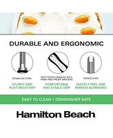 Hamilton Beach Peeler Stainless Steel 8in soft touch handle, Vegetable Peeler Ergonomic Handle for Safety and Control & Sharp Blade, Great for Apples,