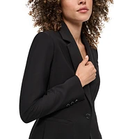 Dkny Petite One-Button Longline Blazer