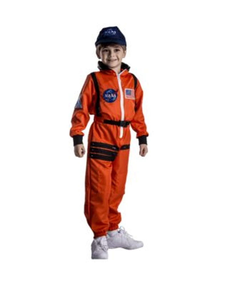 Dress Up America Nasa Astronaut Jumpsuit Cap Costume Kids Girls Boys