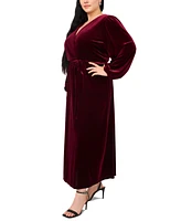 Msk Plus Velvet Fit & Flare Maxi Dress