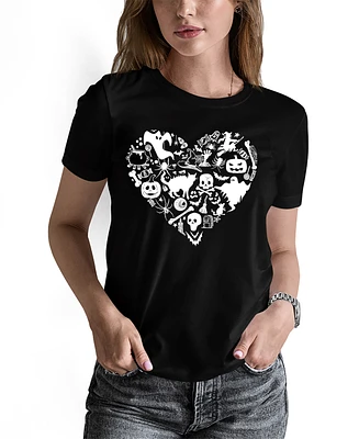 La Pop Art Women's Halloween Heart Crew Neck T-Shirt