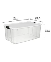Sterilite 116 Quart Ultra Latching Clear Plastic Storage Tote Container, 12 Pack