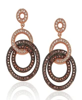 Suzy Levian New York Suzy Levian Sterling Silver Cubic Zirconia Looped Circle Drop Dangle Earrings