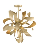 Possini Euro Design Possini Euro Verity 22" 6-Light Led Modern Gold Twisted Ceiling Light