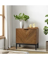 Dommen Modern Storage Cabinet with Metal Legs
