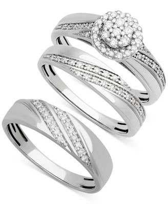 Diamond His Hers Wedding Set Collection In 14k White Gold