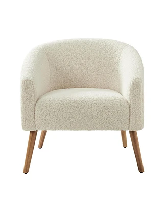 Hulala Home Modern Sebastian 30"W Boucle Armchair Solid Wood Leg