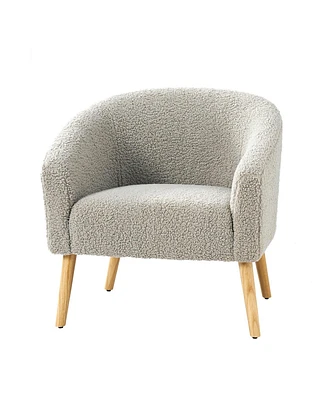 Hulala Home Modern Sebastian 30"W Boucle Armchair Solid Wood Leg