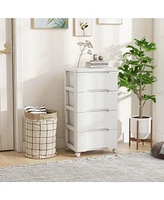 Costway Pcs -Drawer Plastic Rolling Storage Cart with 4 Universal Wheels Dresser Cabinet