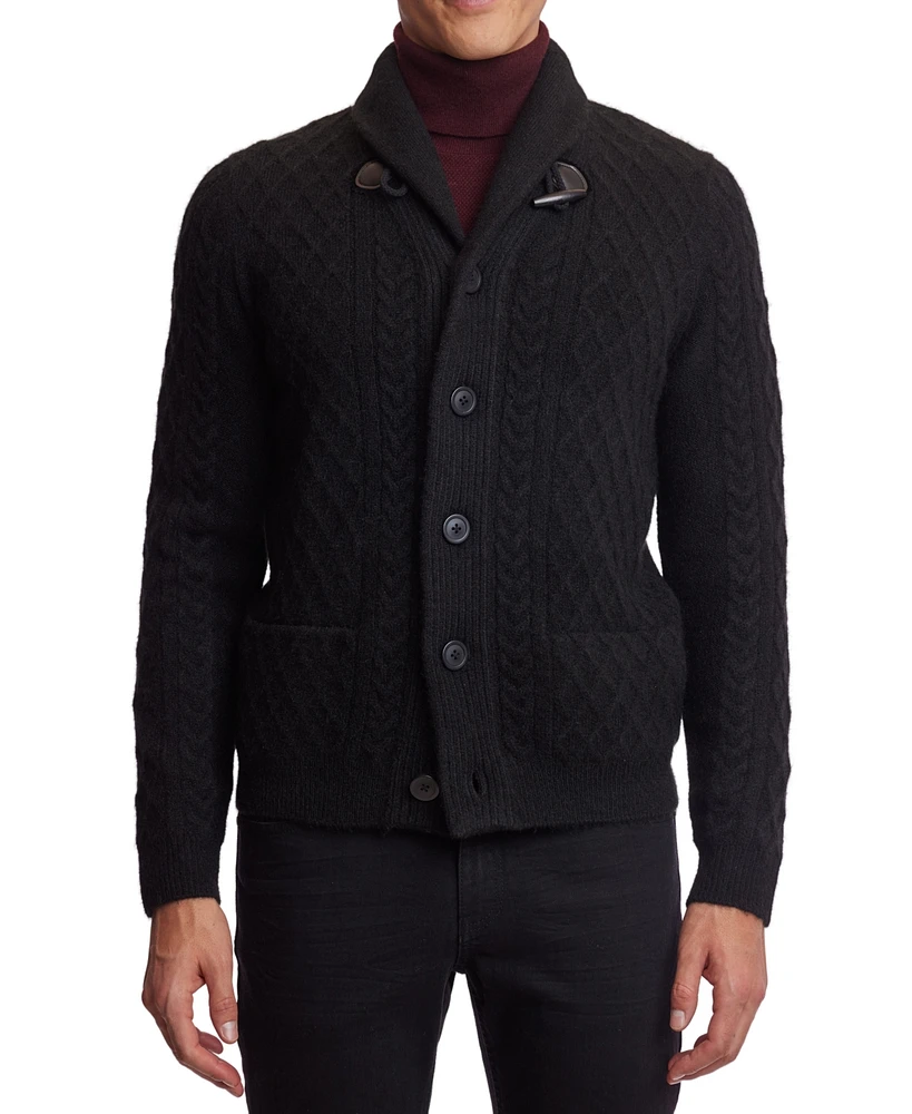 Paisley & Gray Men's Slim Fit Toggle Cable Knit Cardigan Sweater