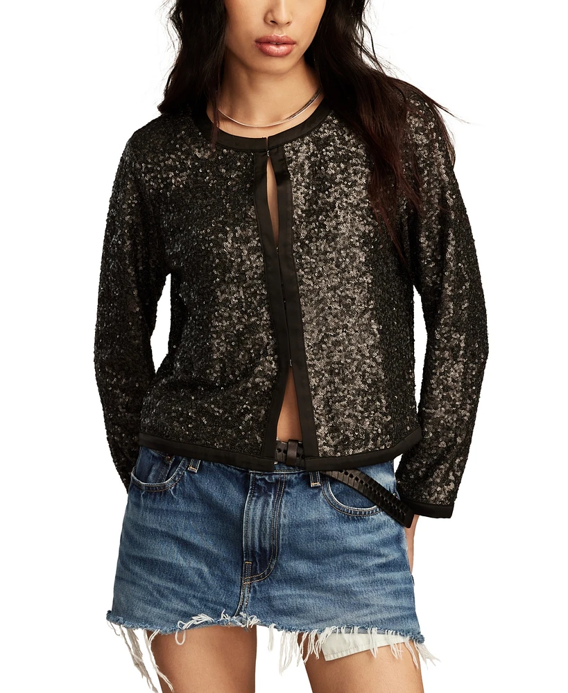 Lucky Brand Women's Sequin Lady Long-Sleeve Jacket