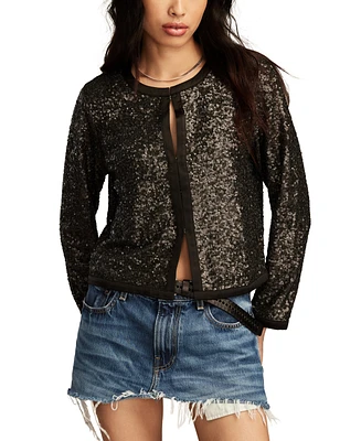 Lucky Brand Women's Sequin Lady Long-Sleeve Jacket