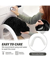 Costway Plush Calming Dog Couch Bed with Anti-Slip Bottom Plush Mat for Dogs & Cats