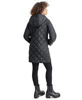 Dkny Women's Hooded Toggle Quilted Coat
