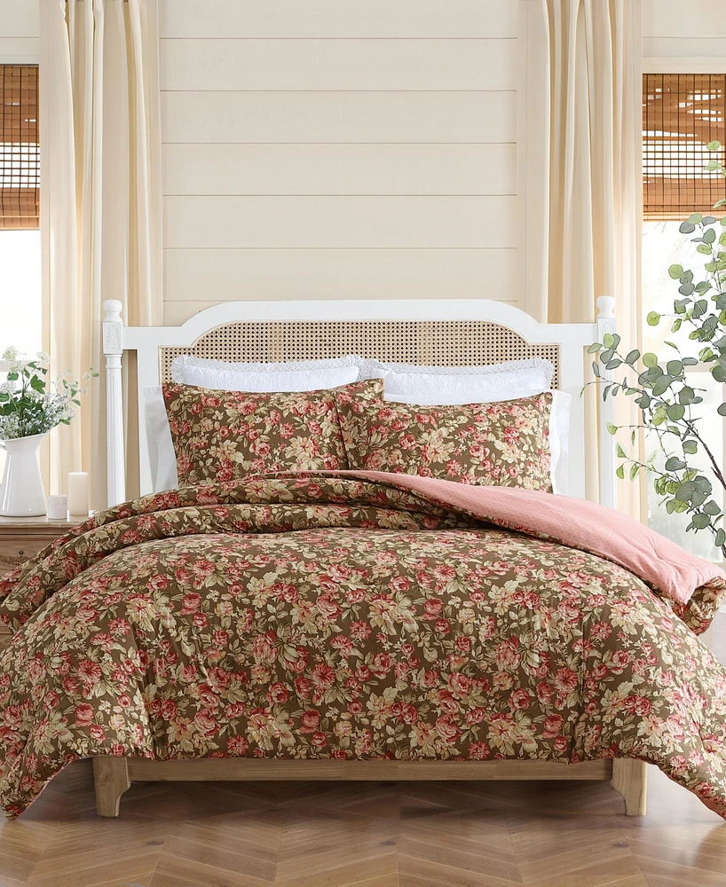 Laura Ashley Bloomsbury Reversible 3-Pc. Comforter Set, King