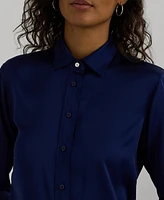 Lauren Ralph Petite Classic-Fit Satin Charmeuse Shirt