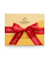 Godiva Holiday Gold Ballotin Chocolate Gift Box with Merry Christmas Ribbon