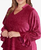 Ruby Rd. Plus Smocked Velvet Blouse