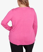 Ruby Rd. Plus Grommet Embellished Fine Gauge Sweater