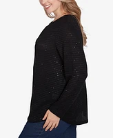 Ruby Rd. Plus Diamond Detail Sequin Knit Top