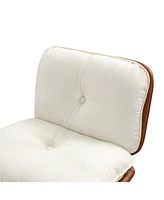 Hulala Home Lindsay Mid Century Modern Task Chair Faux Leather +Polyester/Polyester Blend