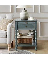 Hulala Home Eteria Traditional 26" Tall End Table with Soild Wood