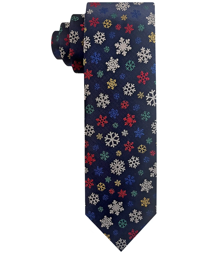 Men's Snowflake-Pattern Tie