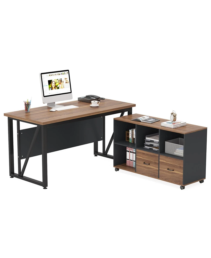 Tribesigns 55-Inch Executive Computer Desk with 43