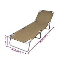 vidaXL Foldable Sunlounger with Adjustable Backrest Taupe