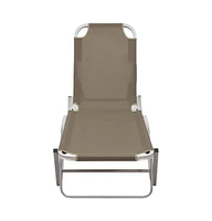 vidaXL Sun Lounger Aluminum and Textilene Taupe