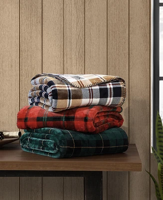 Eddie Bauer Trailhead Plaid Flannel Oversized Throw, 70" X 60"