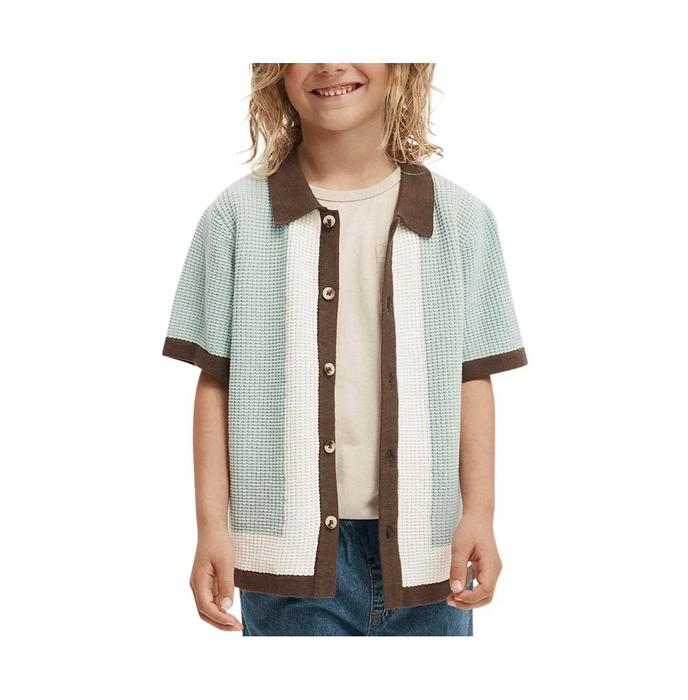 Cotton On Little Boys Little/Big Knitted Short Sleeve Shirt