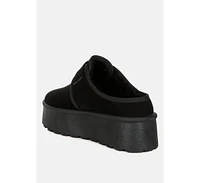 London Rag Mayfield Buckle Strap Fur Platform Classic Slip-On