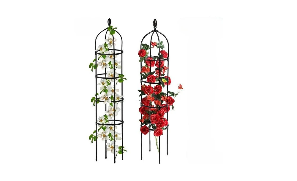 Slickblue 2-Pack Garden Obelisk Trellis Rustproof Tower for Climbing Plants, Flowers & Vegetable Support