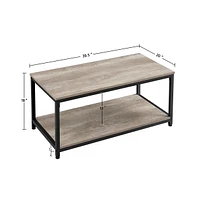 Yaheetech Industrial Coffee Table with Storage Shelf