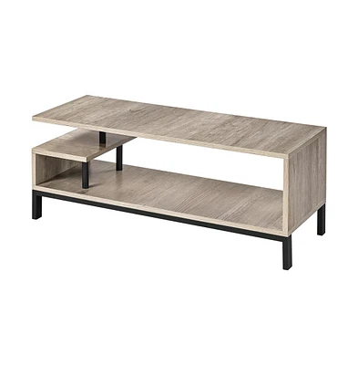 Yaheetech Modern Industrial Free Standing Tv Table Wood Media Console with Storage Shelf