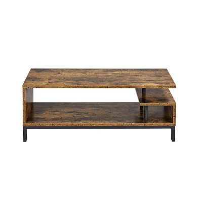 Yaheetech Modern Industrial Free Standing Tv Table Wood Media Console Table with Storage Shelf